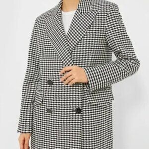 Veronica Beard Hutchinson Dickey Jacket In Black and White Houndstooth Size M